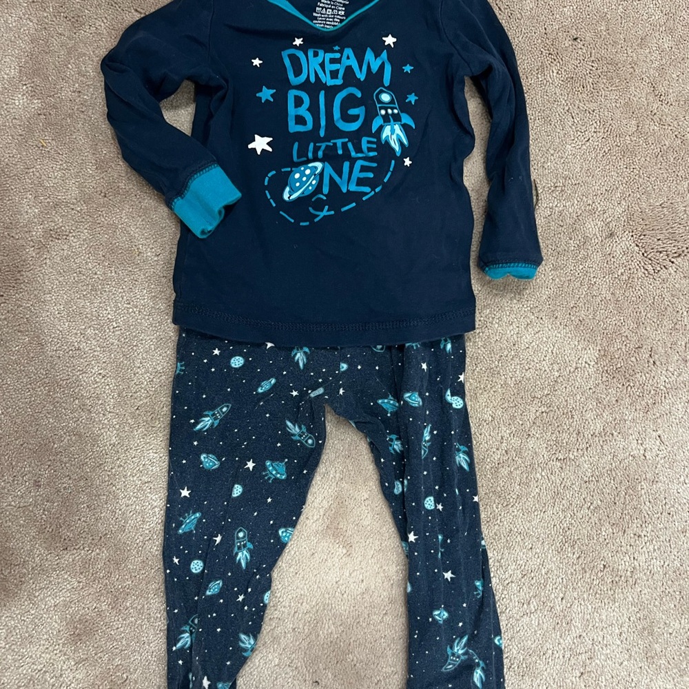 Blue Dream Big Pajama Set with Space Theme